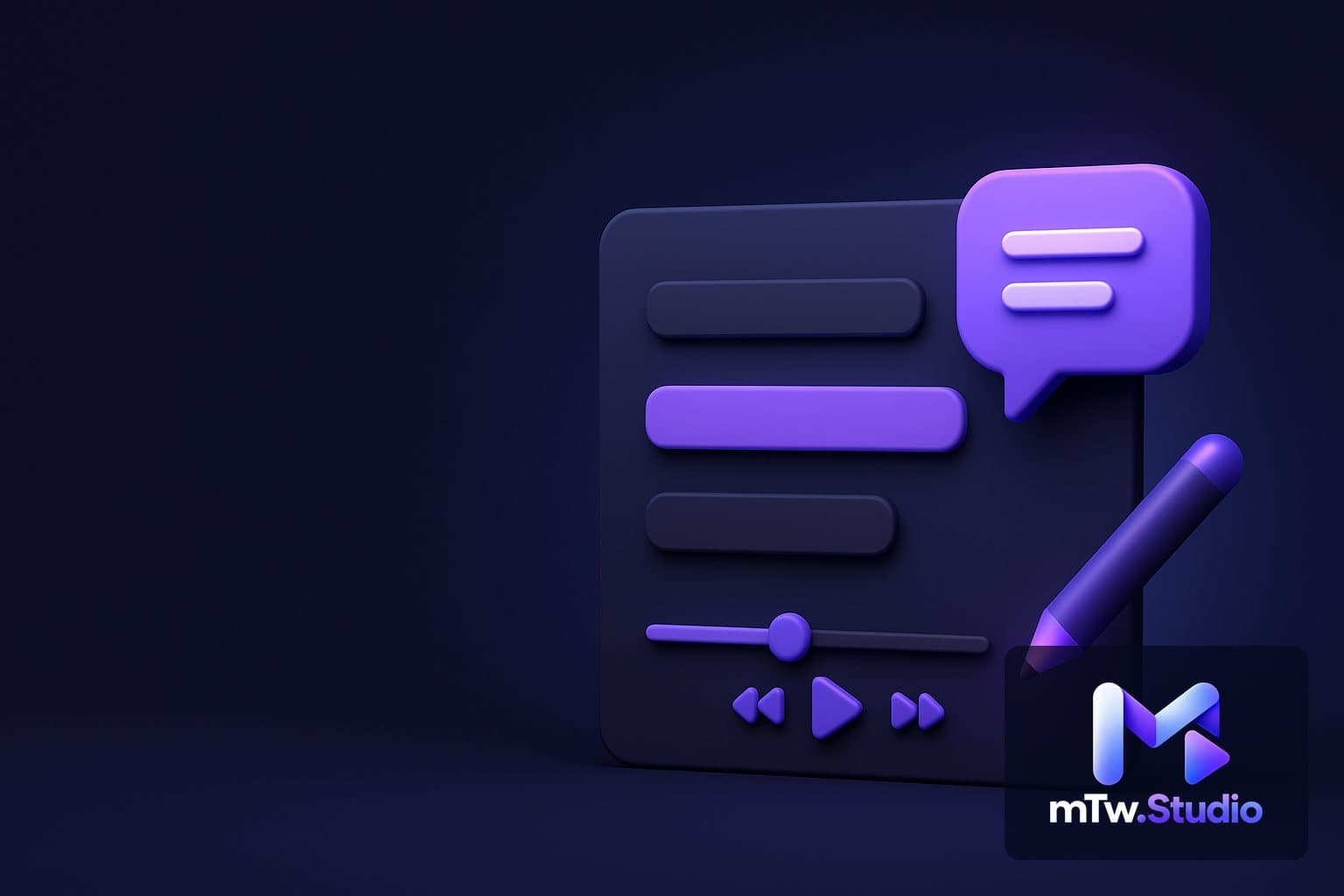 Videoplayer und mtw studio logo im vordergrund